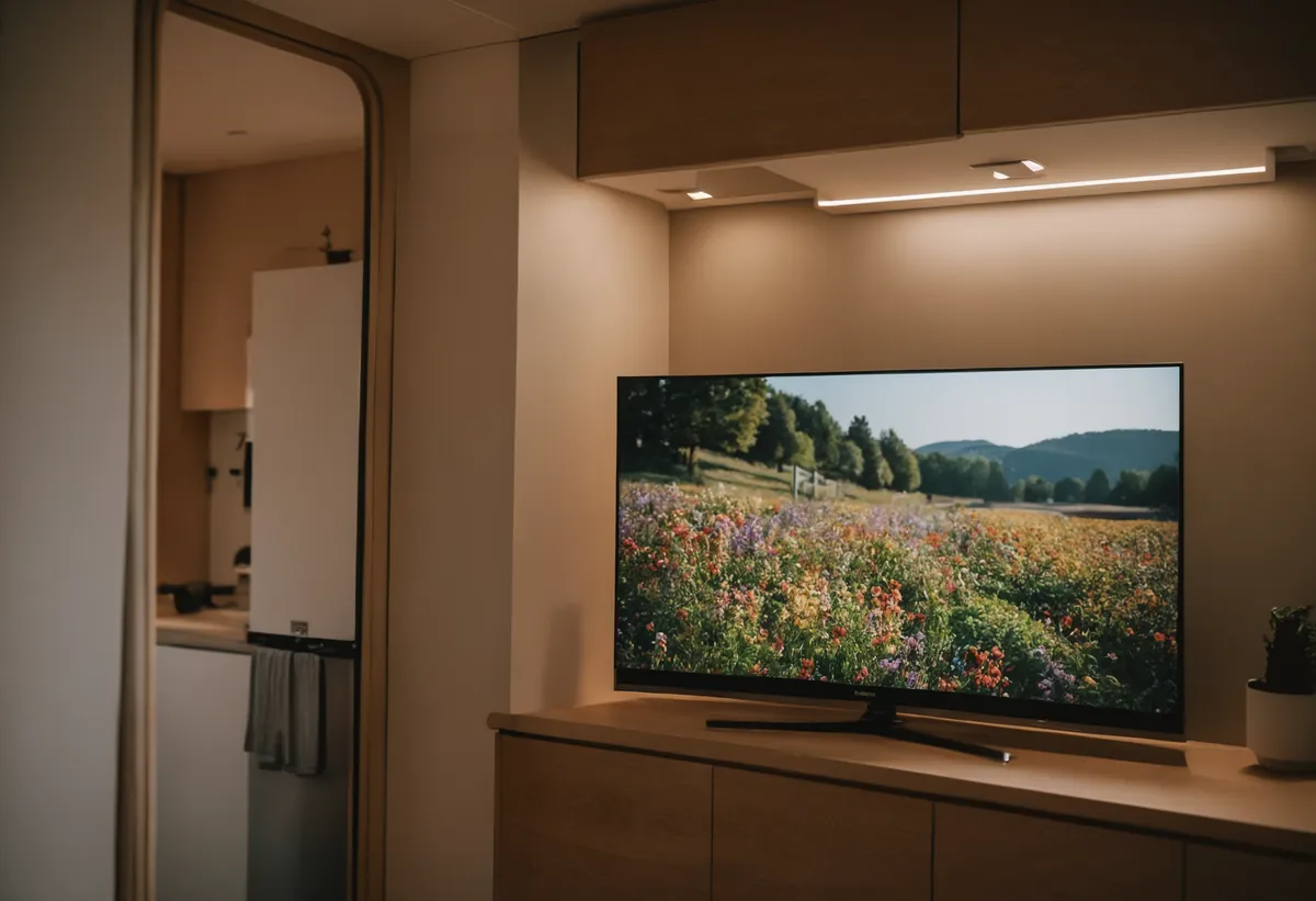 Camping-Szene am Wohnwagen