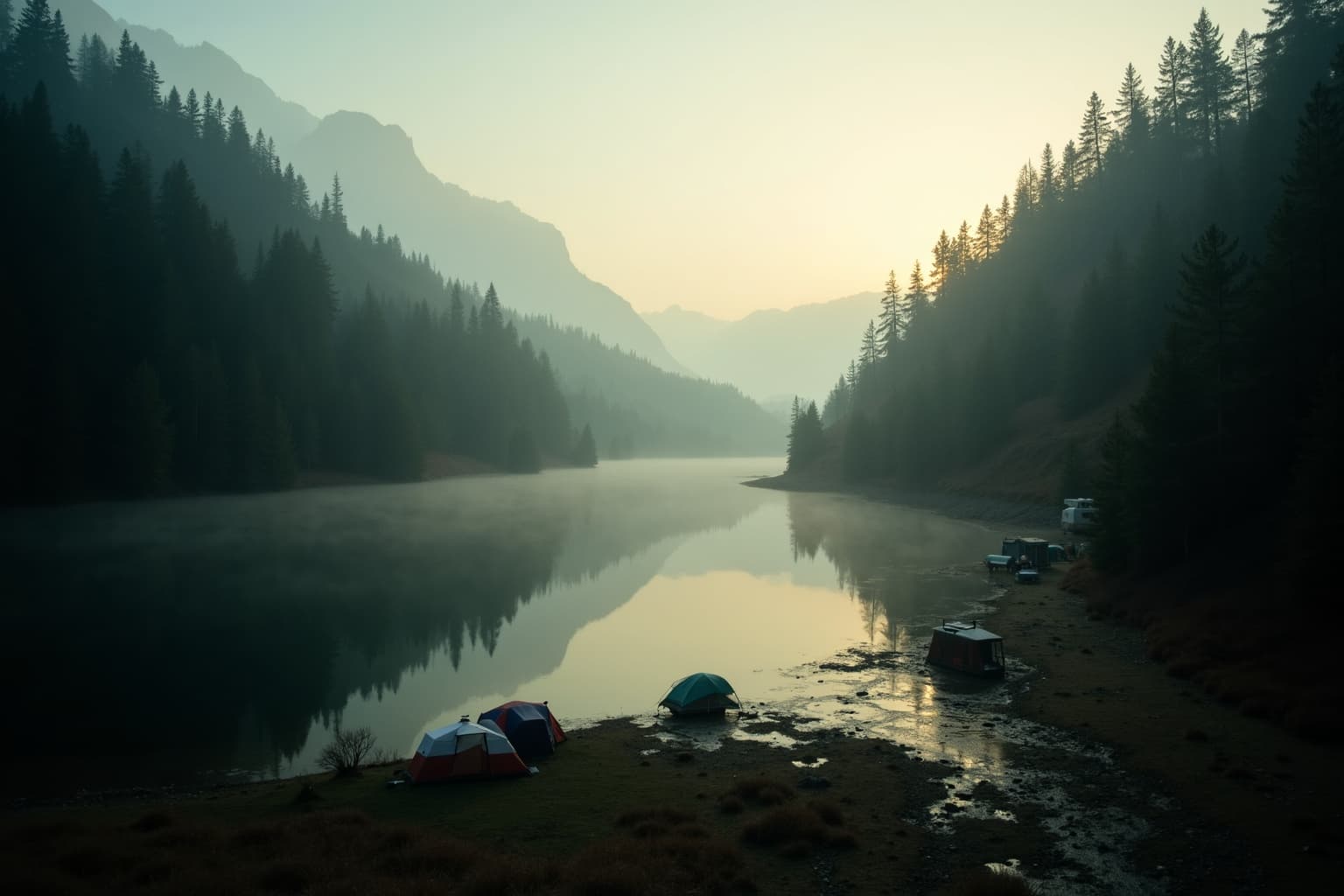 Campingplatz im Schwarzwald an einem Bergsee
