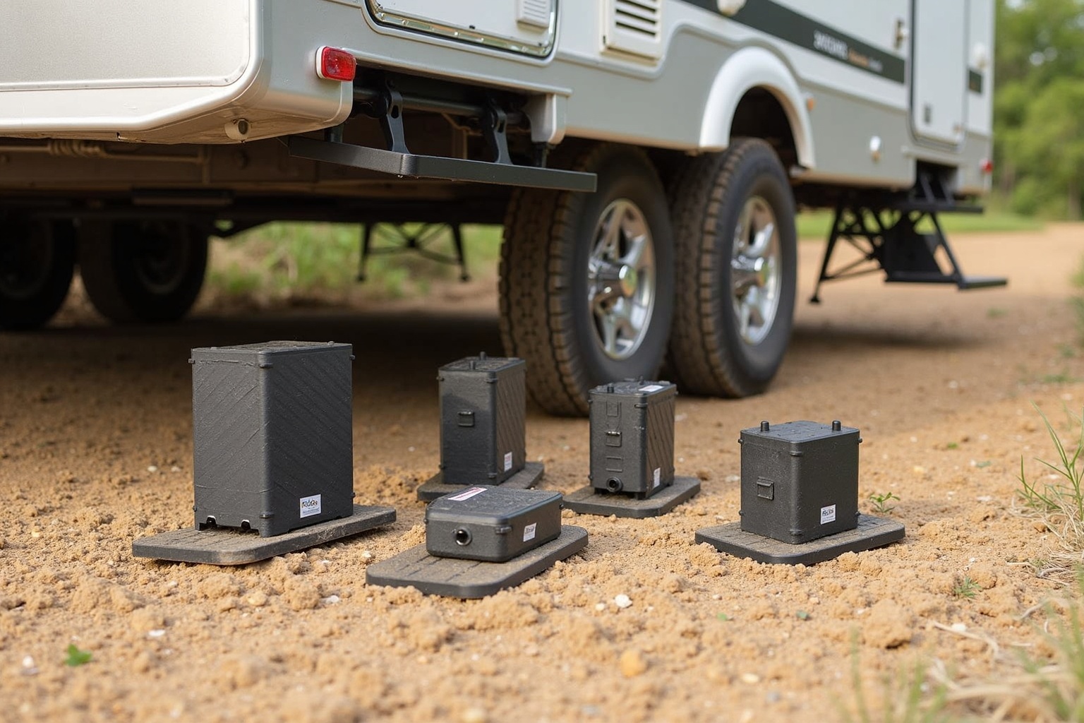 AL-KO Bigfoot Stützplatte montiert an einer Wohnwagen-Kurbelstütze