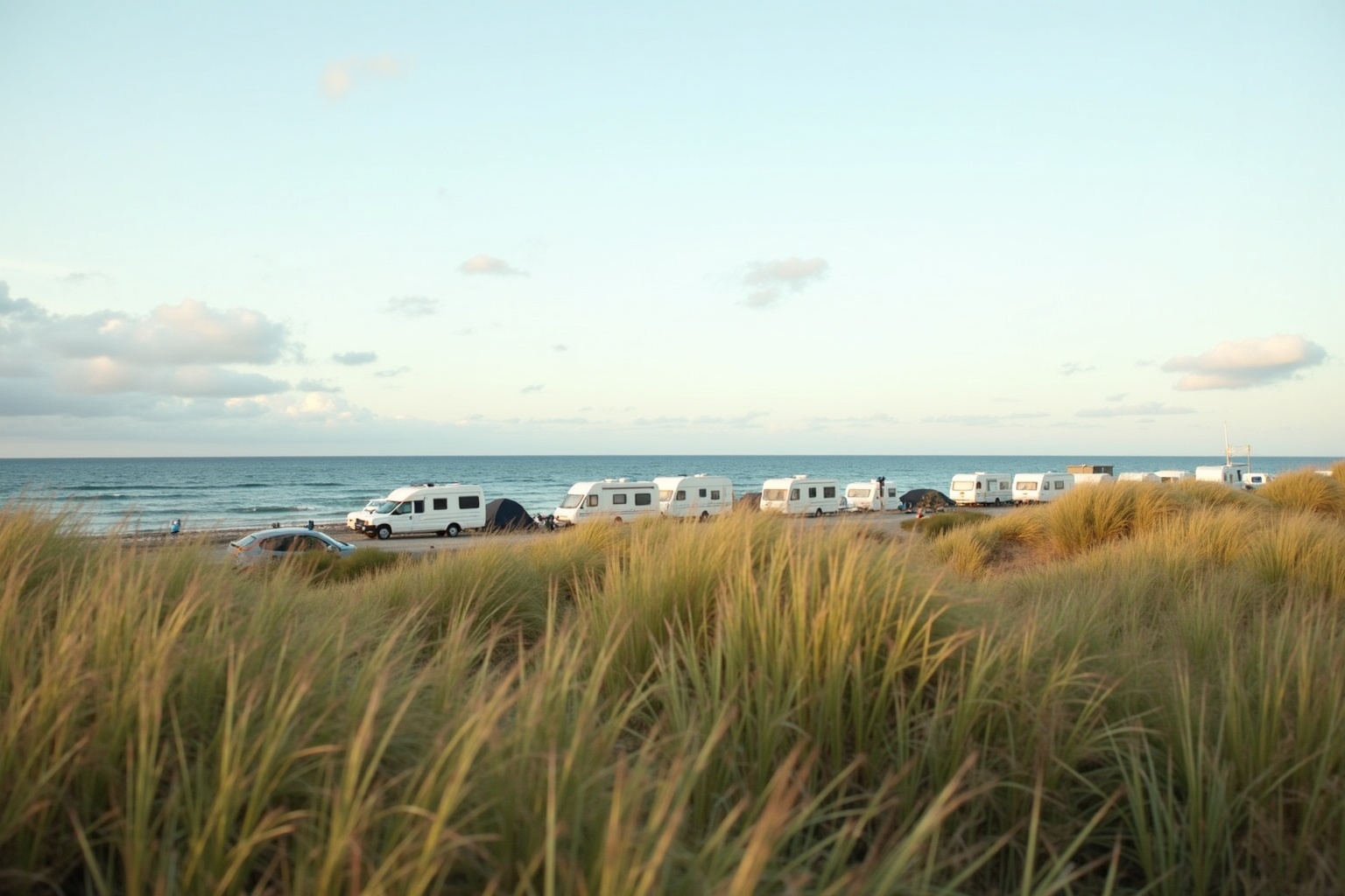 Campingplatz an der deutschen Ostseeküste mit Stränden