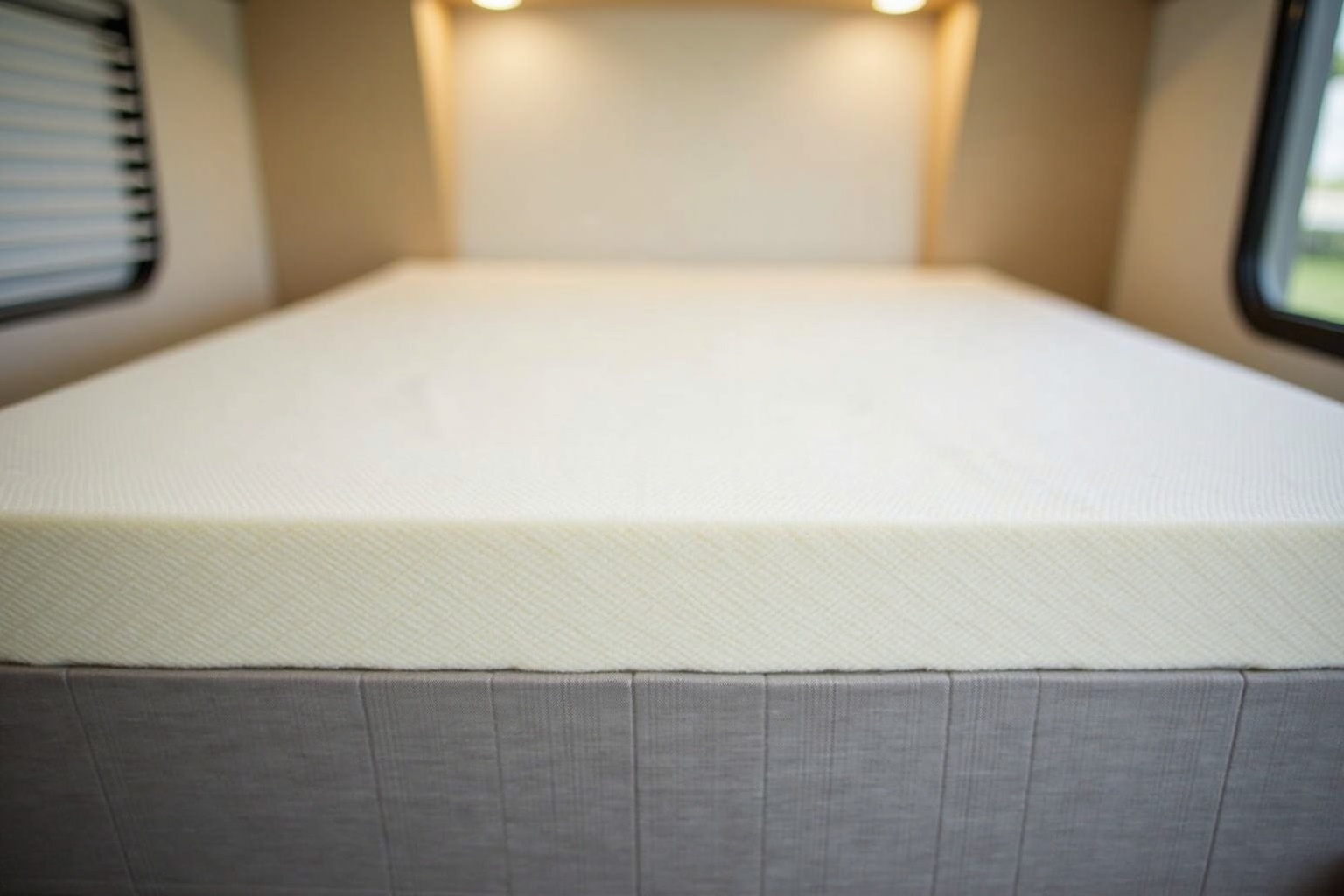 Hochwertige Matratze im Wohnwagen-Doppelbett