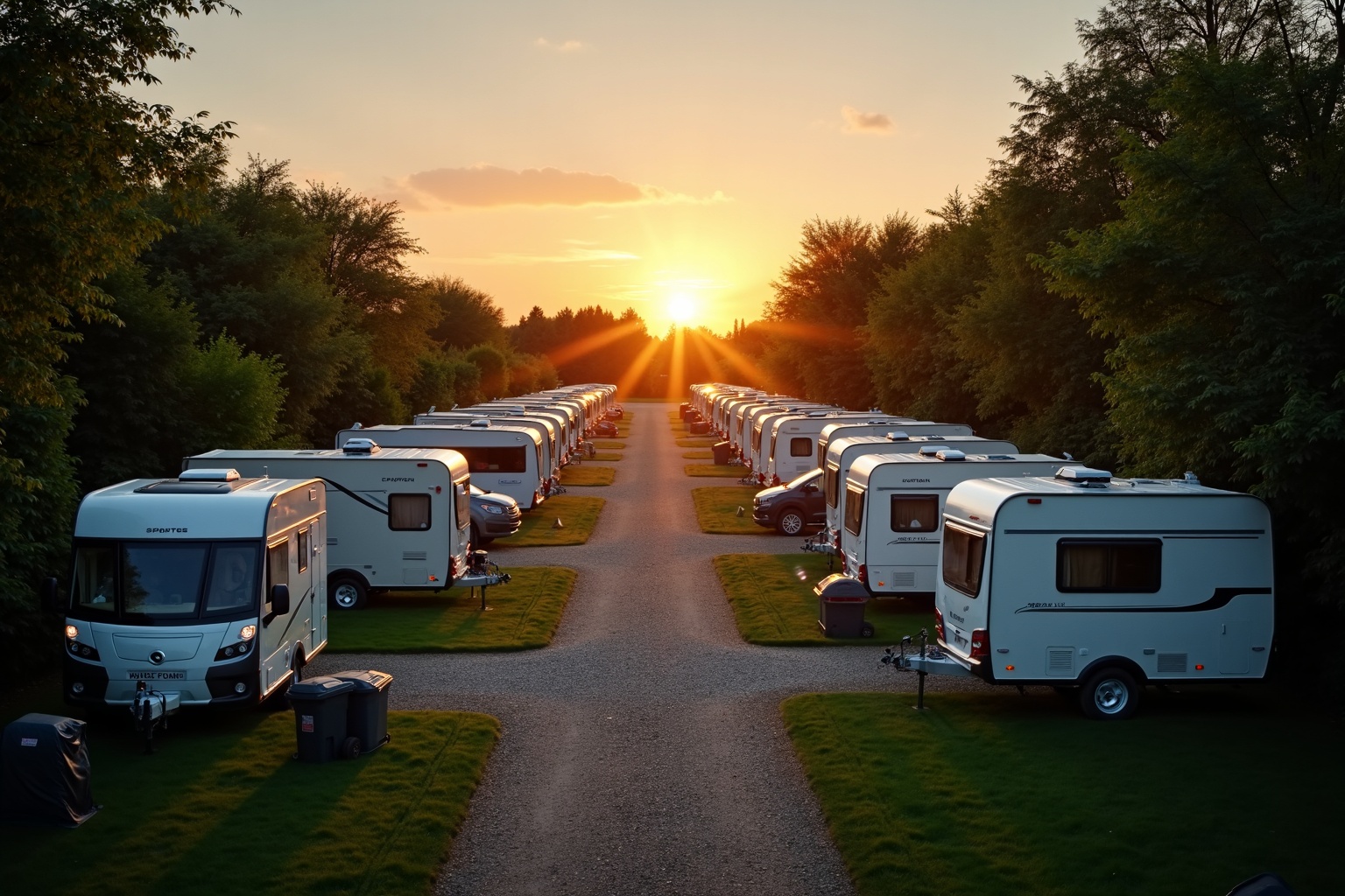 Freundliche Nachbarn unterhalten sich auf einem Campingplatz