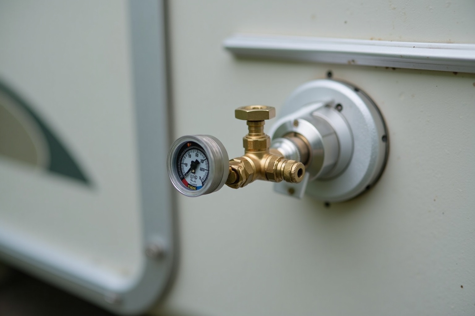 Einsteiger wechselt eine Gasflasche am Wohnwagen