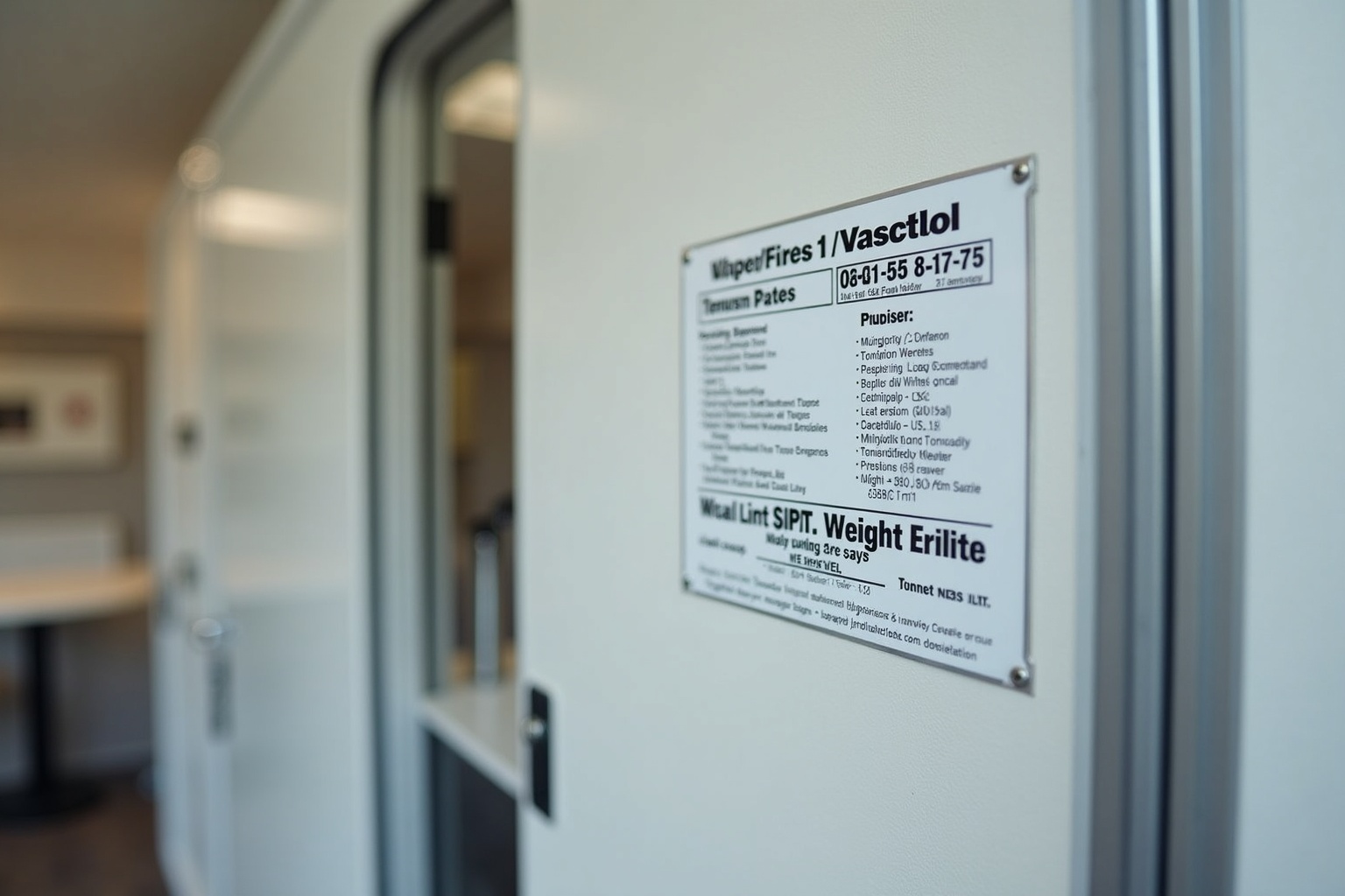 Wohnwagen auf einer Fahrzeugwaage mit Gewichtsanzeige