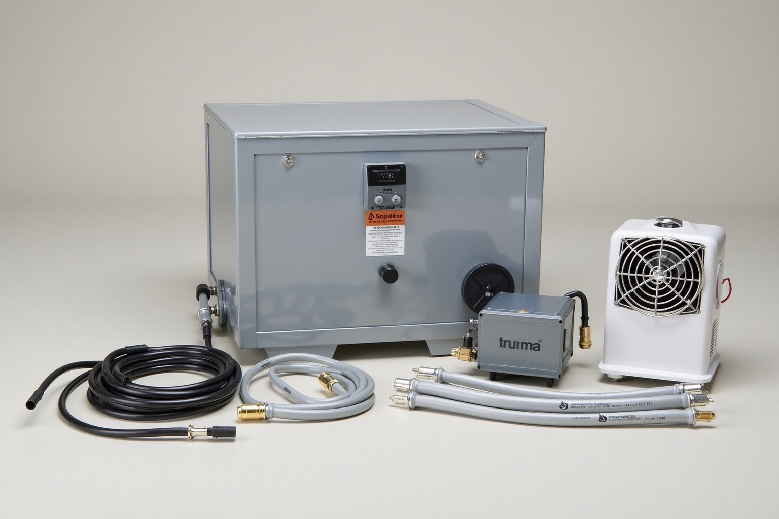 Truma-Heizungsanlage in einem Wohnwagen-Technikschrank