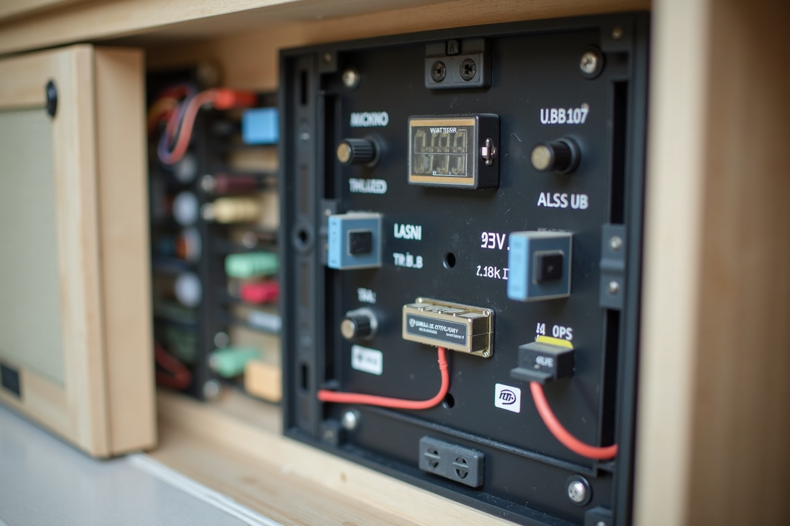 CEE-Stromkabel wird am Wohnwagen angeschlossen